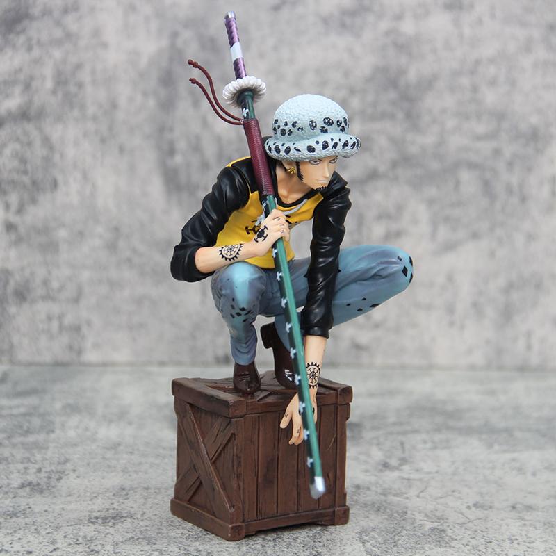 17cm One Piece Trafalgar Law PVC Figure Anime Collectible Statue Toy with Crate Base Decoration Model for One Piece Fans Gift