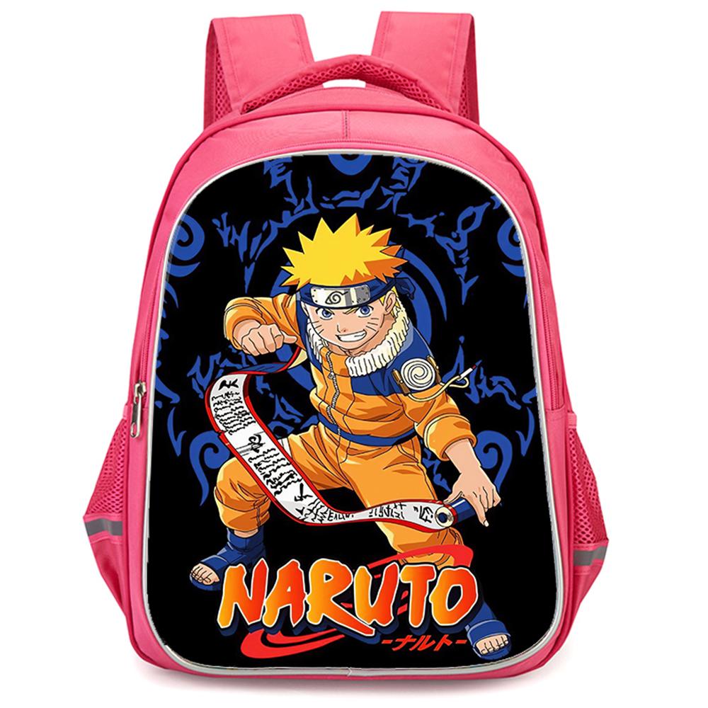 Школьный рюкзак NARUTO, Мочила, Два кармана на молнии, Легкий прочный 16-дюймовый детский рюкзак для мальчиков и девочек от 5 до 10 лет