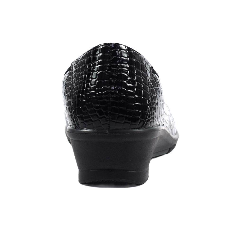 Lunar Womens/Ladies Winnie Faux Leather Wedge Shoes