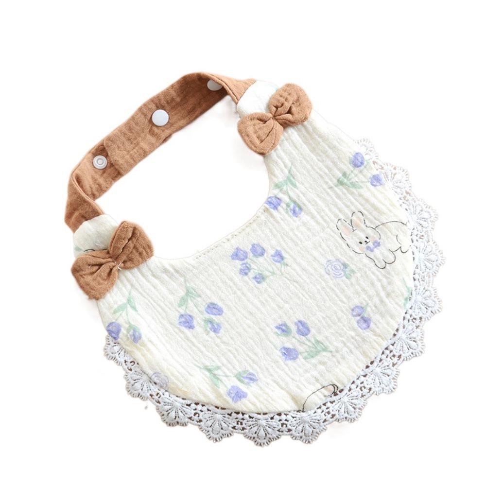 Breathable Baby Feeding Bib Soft Gauze Lace Bow Burp Cloth Cute Cotton Drool Towel Feeding Time