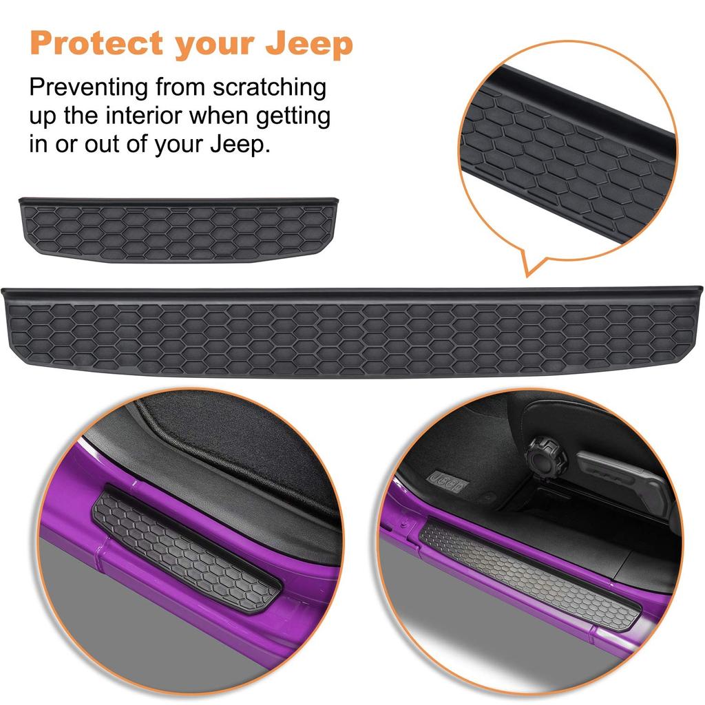 Черные накладки на пороги, совместимые с Jeep Wrangler JL 2018, защитные накладки на дверные пороги, замена OE