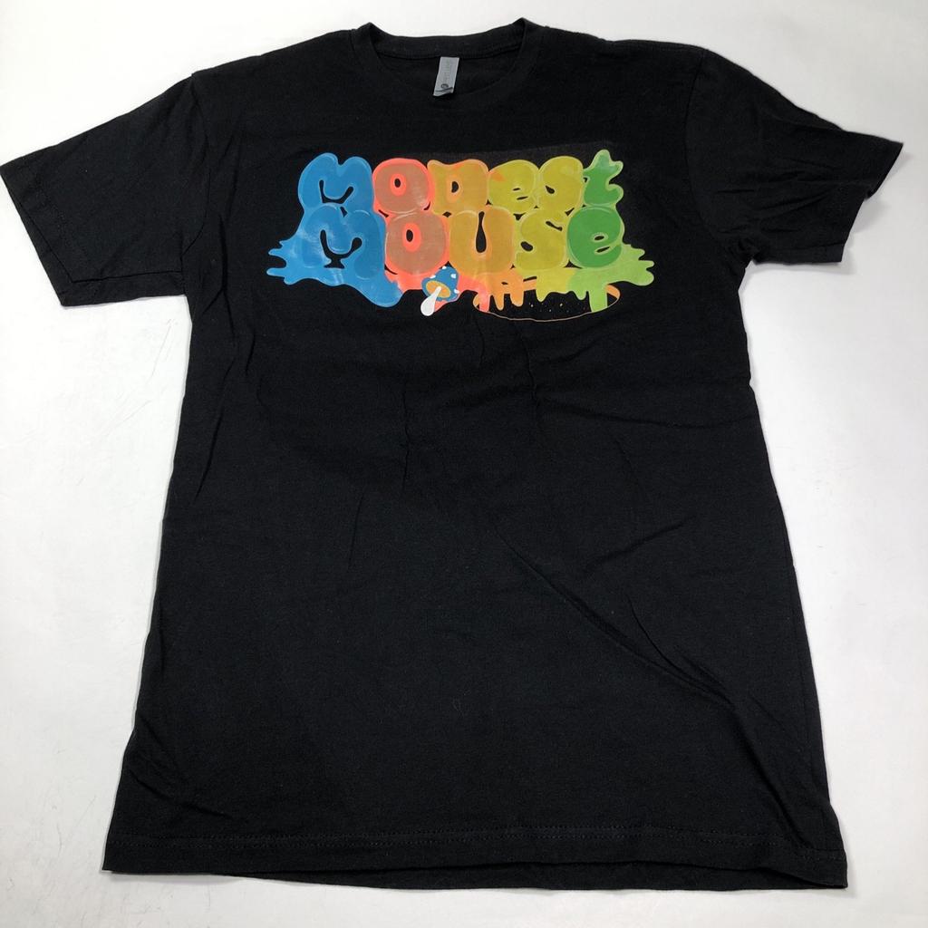 Modest Mouse 2023 Tour Band Merch Drippy Mushroom Logo size Small Black T Shirt