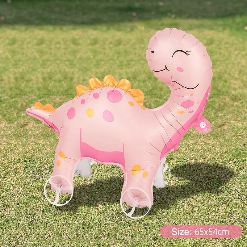 4D Cartoon Foil Balloons Elephant Stand Walking Balloon With Wheel For Kids Birthday Party Decoration Baby Shower