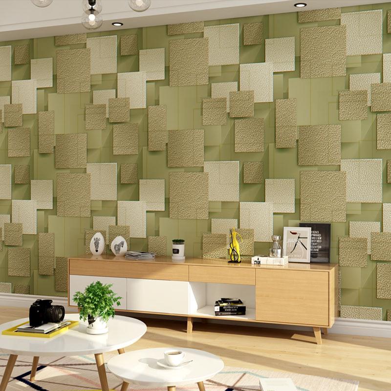 Modern 3D Lattice Non-woven Suede Wallpaper For Walls Roll Papel De Parede 3D Living Room Bedroom TV Background Wall Paper Decor