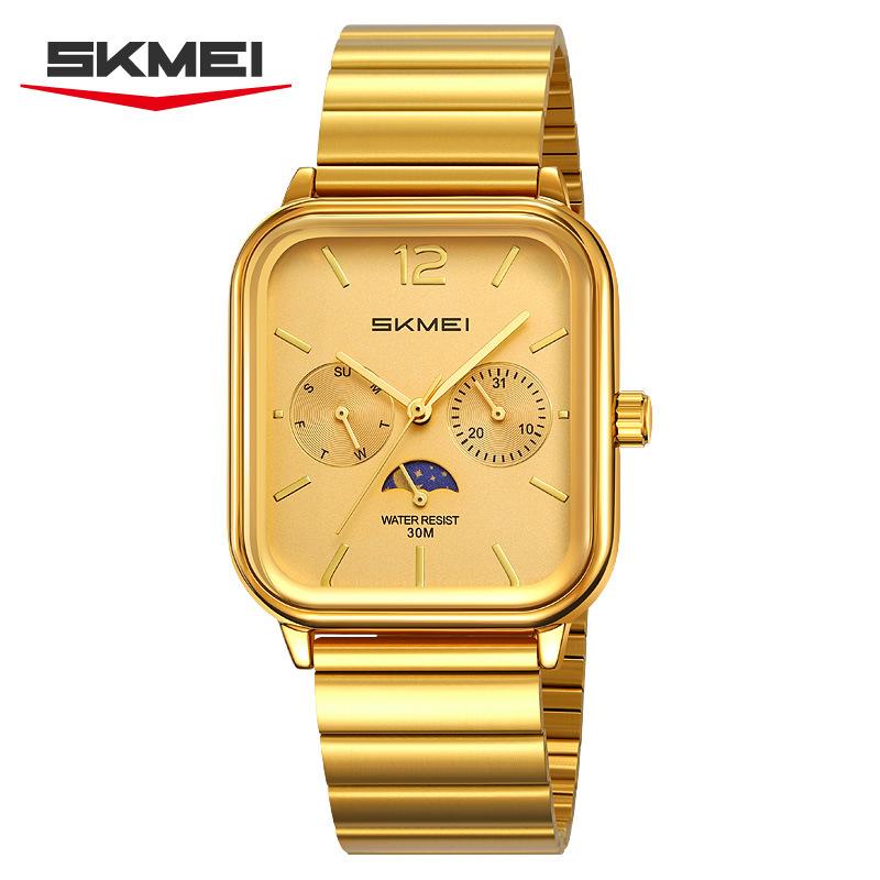 Модные водонепроницаемые наручные часы с отображением времени, деловые часы с кварцевым механизмом для мужчин и женщин, часы для платья, квадратный циферблат