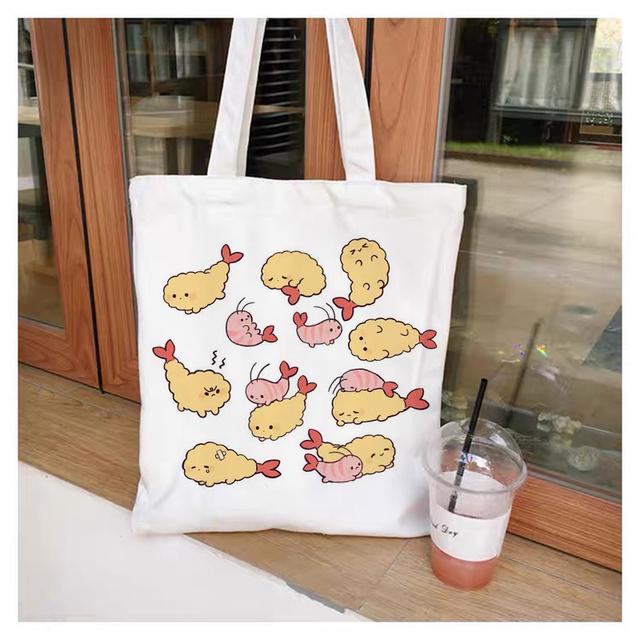 Ladies Fashion Trend Shopping Bags Printed Kawaii Bags Harajuku Shopping Canvas Shopping Bags Girls Handbags Handbags Shoulder L