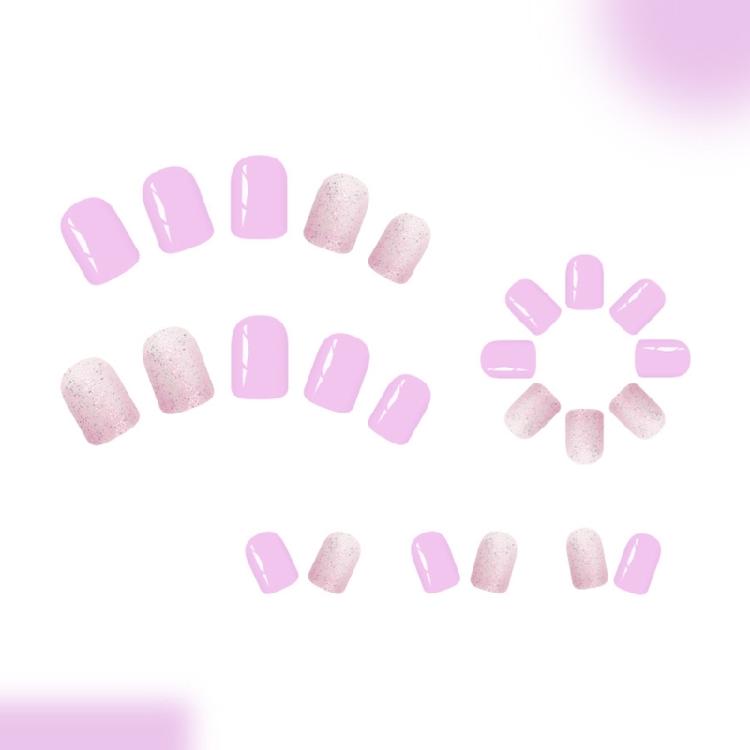 Современные накладные ногти с лавандовым цветком, мгновенное нанесение, многоразовые, для офиса или вечерних мероприятий