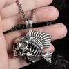 Vintage Men'S Street Nightclub Clownfish Stainless Steel Necklace Pendant, Hip Hop Big Skull Decoration