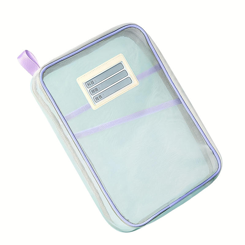 A4 Stationery Storage Bag Double-layer Mesh Zipper Bag Large Capacity Organizer Folders School Office Supplies Stationary Bag