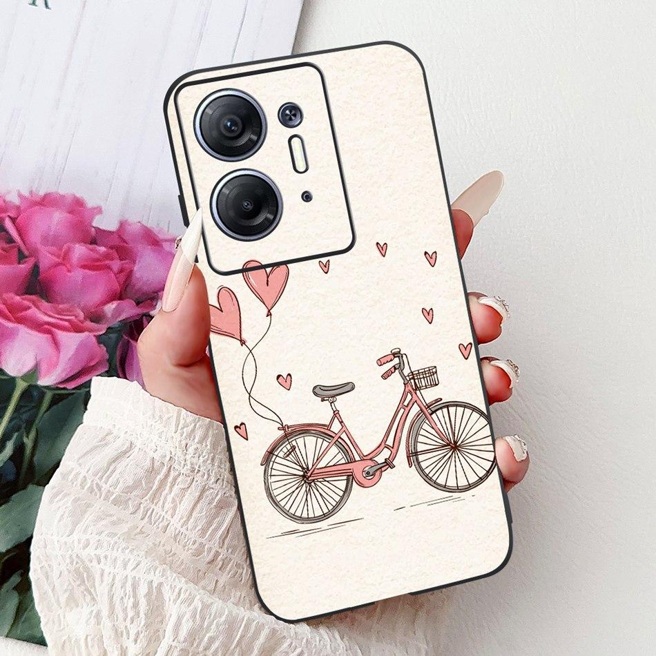 For Infinix Hot 30 5G Elegant Butterfly Cat Printed Phone Case For Infinix Hot30 5G X6832 Black Silicone Soft TPU Cases Bumpers