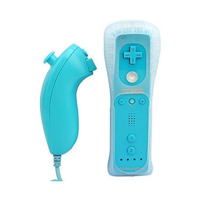 Game Controller - Nintendo - Wiimote Controller Nunchuk - Bluetooth - Color Blue - Motion Plus