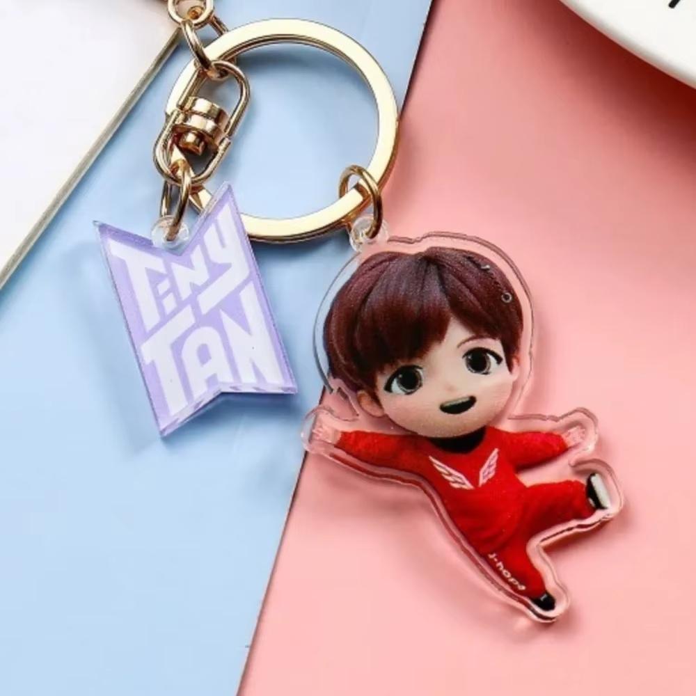 Загар Крошечный DIY Индивидуальный Корейские Bangtan Boys Акриловый Брелок Мультфильмы Q Версия Рюкзак Подвеска Аксессуары Kpop Фанаты Подарок Другу