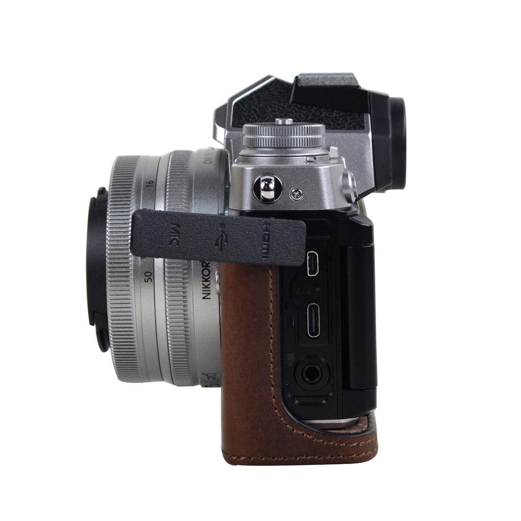 Kinokoo Case for Nikon Z FC Mirrorless ZFC Protective Camera Tripod Thread Half Case with Hand Gift Bag Genuine Leather Camera, Case, Case,
