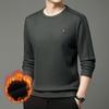 Autumn and Winter Men's Sweatshirt Thickened Top New Style with Wool, Mulberry Silk and Velvet Round Neck with Warm Knitted Inner