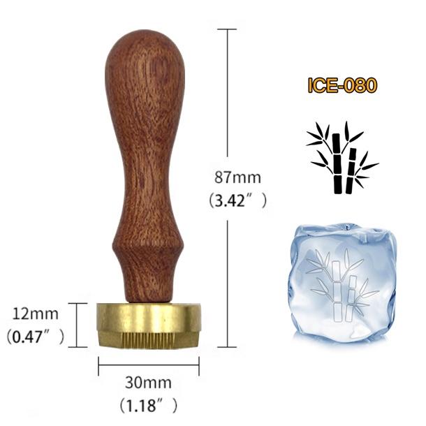 Ice Stamp With Removable Brass Head & Wood Handle - Vintage 1.18" Branding for Cubes, Cocktails, Whiskey, Mojito Drinks - Bar Making DIY Crafting