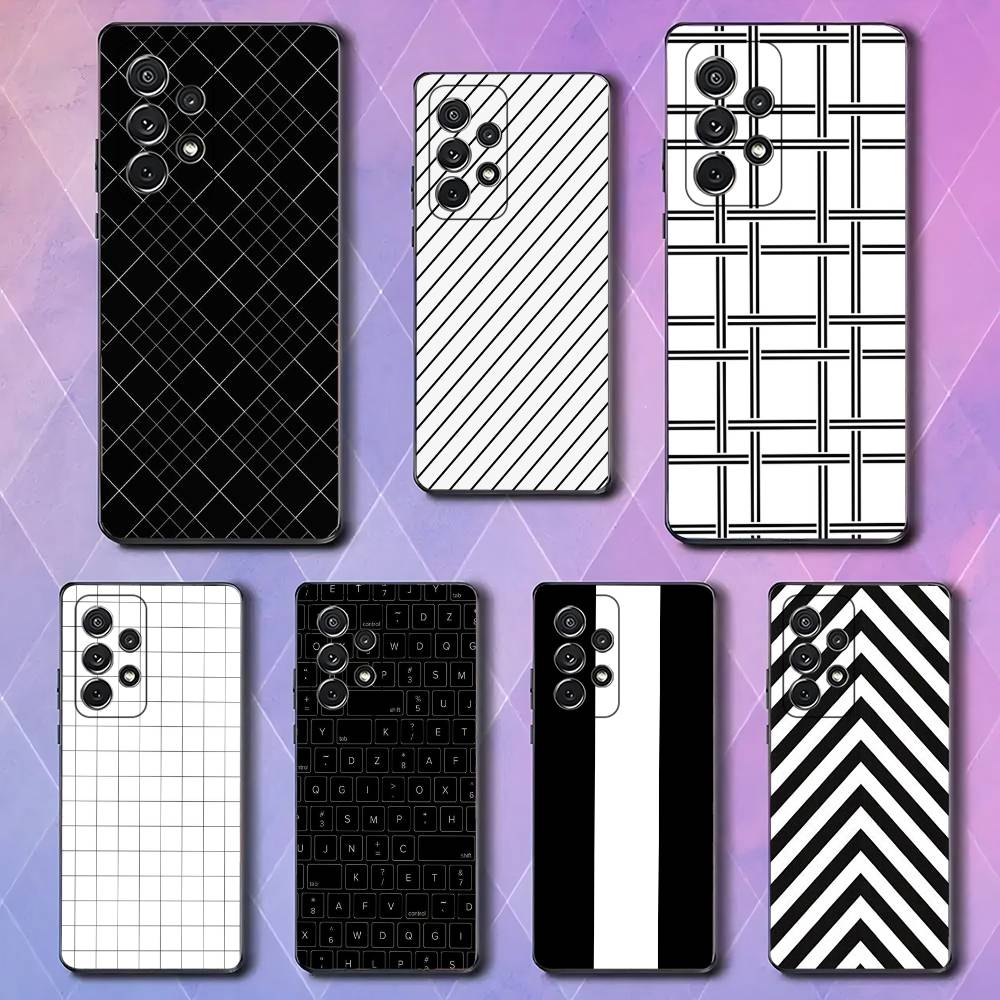 Черно-белая сетка для Samsung Galaxy S23 S24 S25 Ultra S22 Plus S21 Черный Мягкий чехол Водонепроницаемый Мягкий чехол