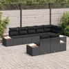 Garden Sofa Set with Cushions and Storage 8 pcs Black Poly Rattan