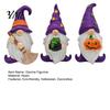 Halloween Souvenirs for Kids Gnome Resin Figurine, Broom Cauldron Pumpkin Dwarf Set Statue Desk Shelf, Spooky Holiday Party Supplies Small Room