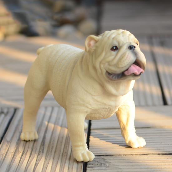 Bulldog Statue Hand Fashion Painted Vivid Party Home Details PVC Bulldog Decoration Puppy Standing Figurine Statue
