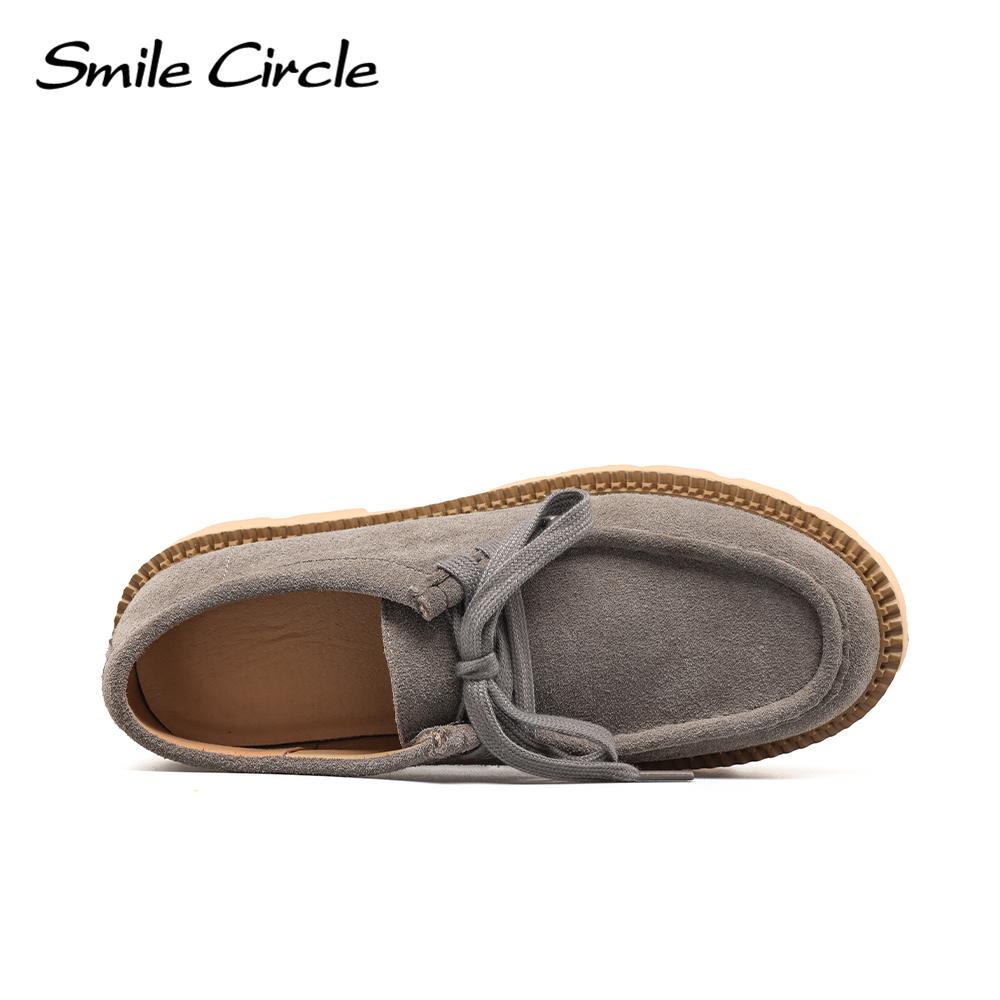 Женская обувь из коровьей замши на массивном каблуке, толстые туфли с круглым носком на шнуровке, модные повседневные женские туфли на плоской подошве