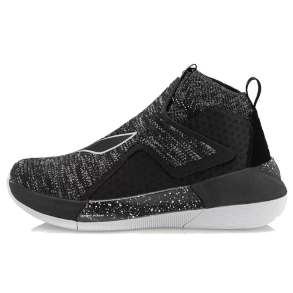 Li Ning Yu Shuai 12 Non-Slip Lightweight High-Top Basketball Shoes Men Sneakers Black White ABAN025-3