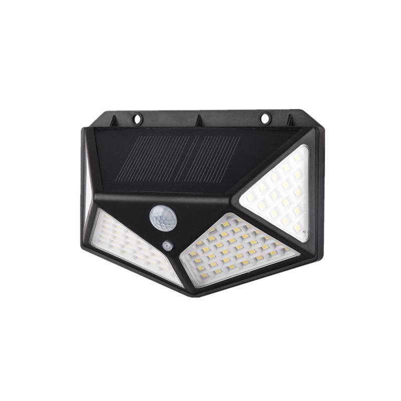 114LED Four-Sided Solar Wall Light with Motion Sensor for Outdoor Use - Ideal for Streets, Villas, and Courtyards.