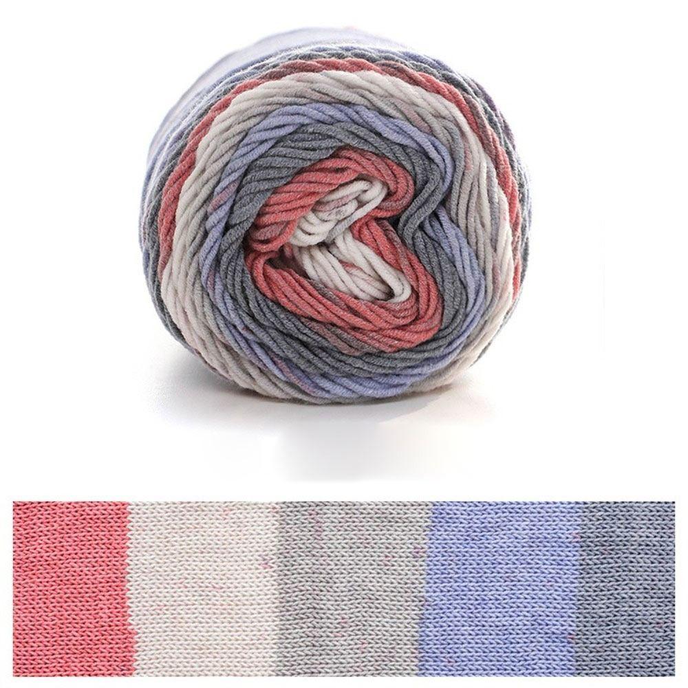 Rainbow Color Crochet Knitting Cotton Rainbow Cotton Yarn Warm Milk Cotton  Scarf