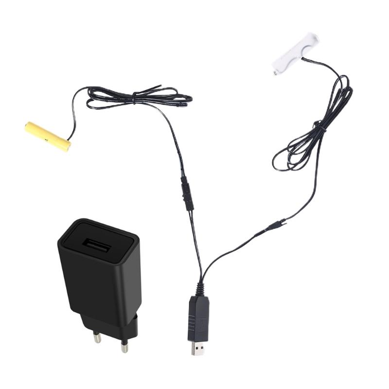 2-в-1 Устранитель батарей LR6 AA + LR3 AAA с адаптером питания от сети EU USB для радио, электрической игрушки, праздничных светодиодных огней