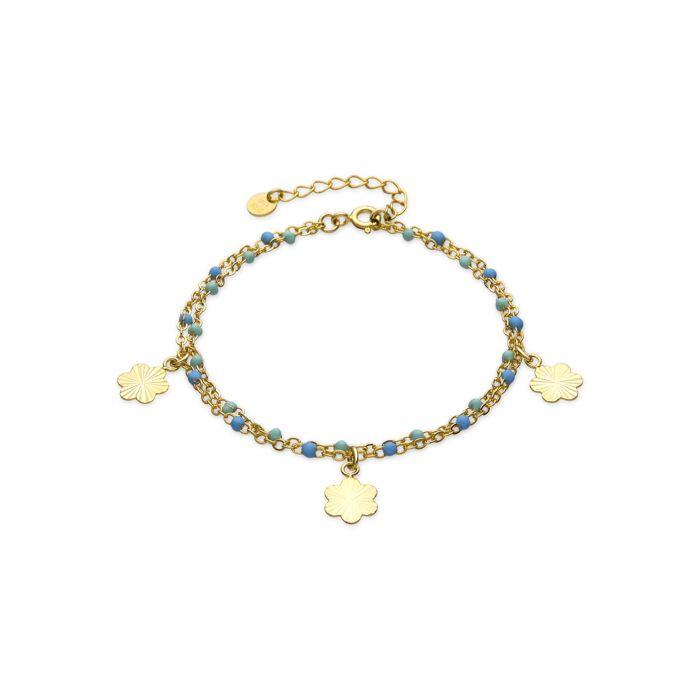 Bracelet - Luxenter - Lilith - Argent 925 - finition or jaune 18k - Laque bleue