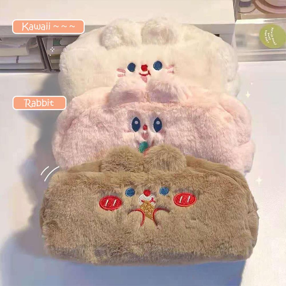 Милый плюшевый пенал Kawaii, большой емкости, настольный чехол для хранения ручек, сумка для хранения косметики, школьные канцелярские принадлежности для студентов