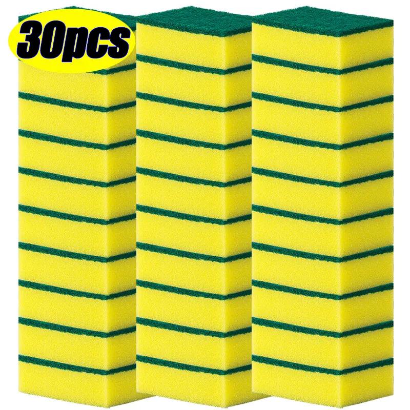 5/50 шт. губка для мытья посуды - прочная кухонная скребок для посуды, не царапает, многоразовая и экологичная, для использования дома/в ресторане