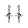 Gothic Cross Raven Punk Earrings Edgy Dark Jewelry Unique Design Ear Studs Alloy Hypoallergenic Ear Jewelry for Women