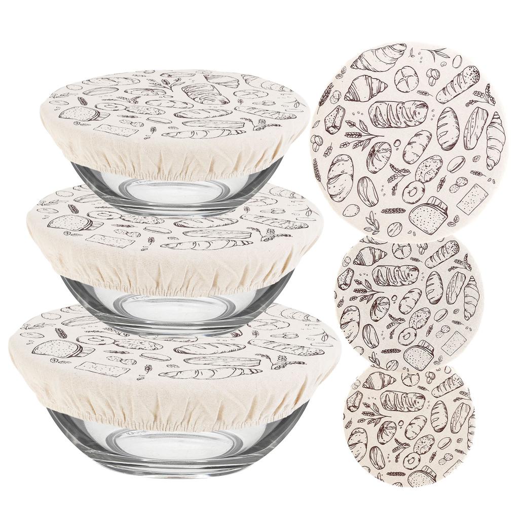 Набор из 3 крышек для мисок, многоразовая крышка для миски, портативный колпак для ферментации, пылезащитная крышка для продуктов для подъема теста на закваске, кухонный аксессуар