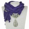 Tassel Polyester Scarf Women's Jewelry Scarf Full Diamond Water Drop Pendant Scarf