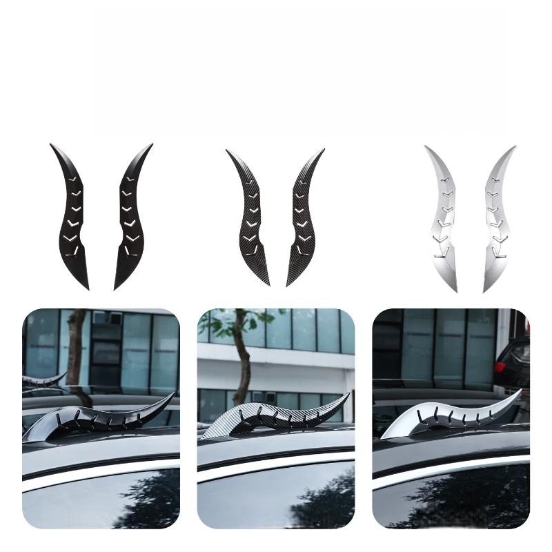 2 шт. Персонализированные Универсальные Автомобильные 3D Рога Дракона Украшение на Крышу Креативные и Крутые Аксессуары для Внешнего Вида Автомобиля С 3D Наклейками Бычьи Рога