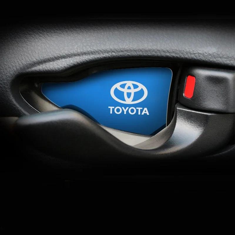 WTRK1 4pcs Car Interior Door Handle Bowl Frame Cover Trim Sticker For Toyota Prado Yaris Hilux Fortuner Corolla Camry Car stickers