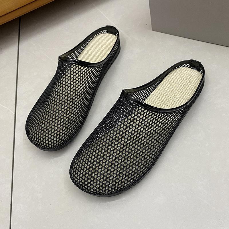 Baotou Half Slippers Women's 2025 New Summer Wear Breathable Mesh One Pedal Pregnant Women Versatile Comfortable Slippers Women