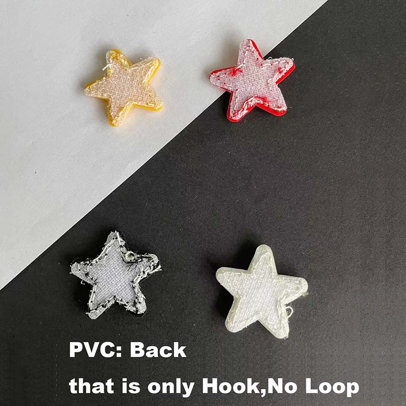 3*3CM/ PVC Rubber Small Star Hook Patches Military Stickers On Backpack,Stars Clothes Applique Embroidery Hook and Loop Patch