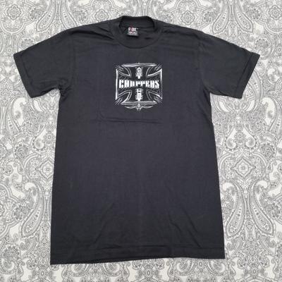 Футболка West Coast Choppers Cross Черная Белая с принтом логотипа Средняя
