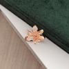 Rose Gold Light Luxury Flower Open Ring Pink Diamond Zircon Double G Temperament Exquisite Stacked Ring Woman