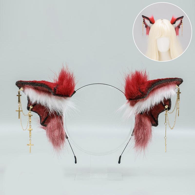 Хэллоуин Повязка на голову с ушками летучей мыши-вампира | Косплей-пропс Маленький хвост демона | Набор ушей и хвоста животного субкультуры
