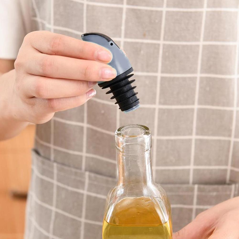 2 шт. Насадка-дозатор для бутылок с маслом, пробка для бутылок вина, соевого соуса, уксуса, кухонный аксессуар, серый