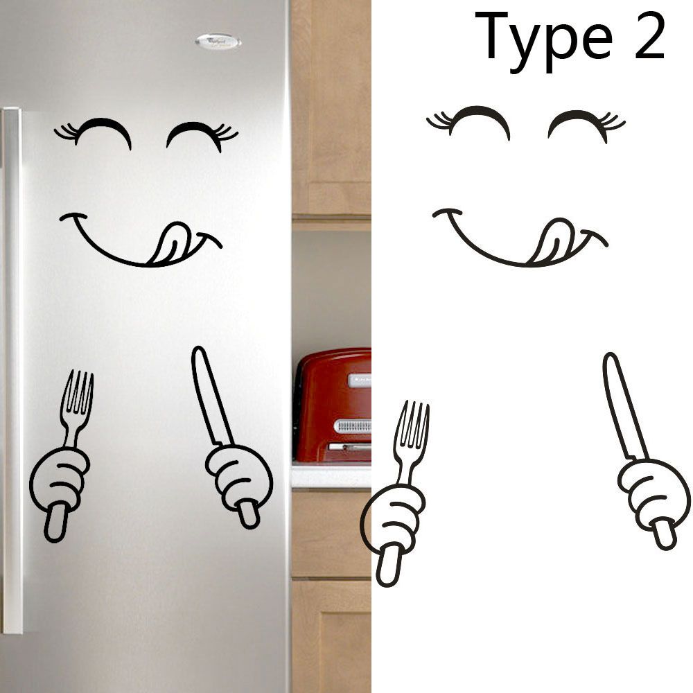 Smile Face Kitchen & Dining Gadget Fridge Sticker Home Decor Refrigerator Decal Wallpaper
