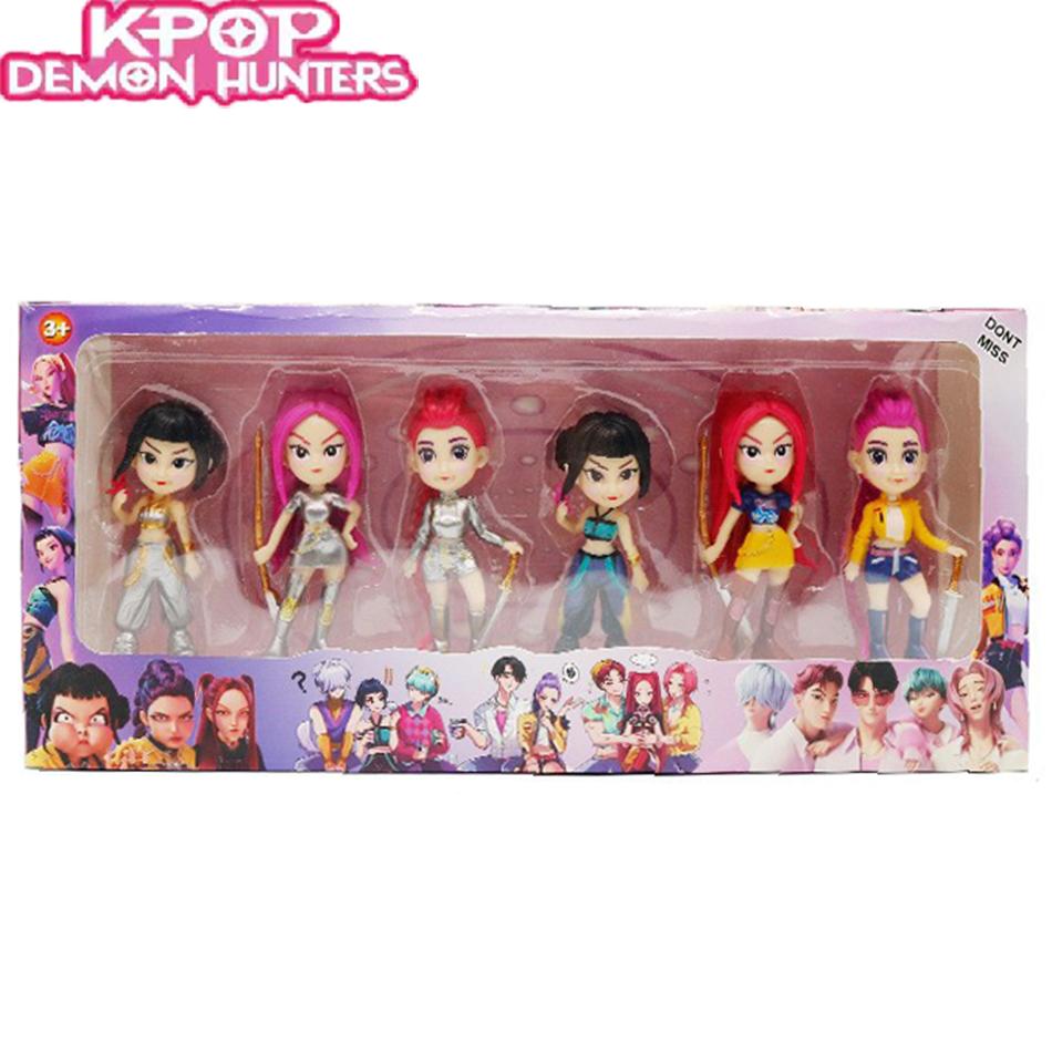 Kpop Охотники на демонов Фигурка Игрушка ПВХ Модель Мультяшные Игровые аксессуары Украшение стола Коллекционная кукла Подарок для детей Изысканная в коробке