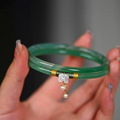 Натуральный браслет из зеленого нефрита ручной работы, подлинный, с резным шармом, ювелирные аксессуары, модный амулет, подарки на удачу для мужчин и женщин LS