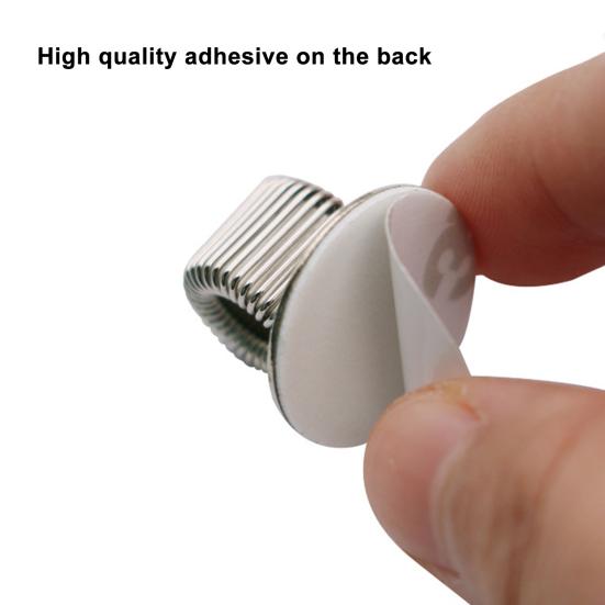 Spring Metal Pen Holder Clip Self Adhesive Mini Refrigerator Whiteboard Bulletin Board Notebook Tablet Stylus Gel Marker Pen Organizer Clip Stationery