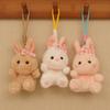 Internet Celebrity Cute Bunny Pendant Plush Toy Doll Cream White Rabbit Bag Pendant Keychain Doll Doll