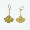 Brass Gold Plated Women's Earring, Natural Gemstone Cabochon Jewelry, Fashion Jewelry, Handmade Earring, Labradorite Earring SMG186
