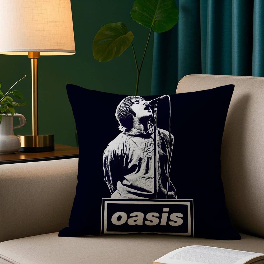 Наволочка O-Oasis Rock Band, короткая, с плюшевым принтом, квадратная, для декора дивана и дома.