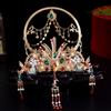 Кристаллический держатель для волос династии Тан, головной убор, кисточка, жемчужная корона, аксессуар для волос